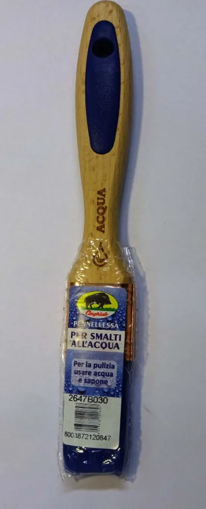 CINGHIALE - PENNELLO PER SMALTI ALL'ACQUA MANICO LEGNO E GOMMA MIS. 30