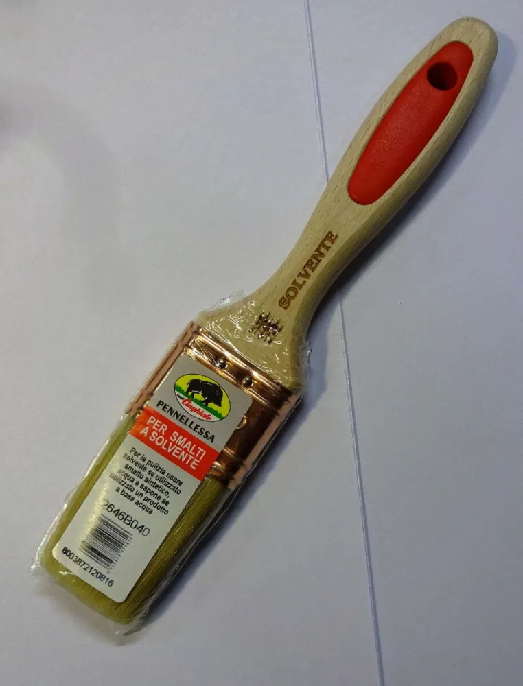 CINGHIALE - PENNELLO PER SMALTI SOLVENTE MANICO LEGNO E GOMMA MIS. 40