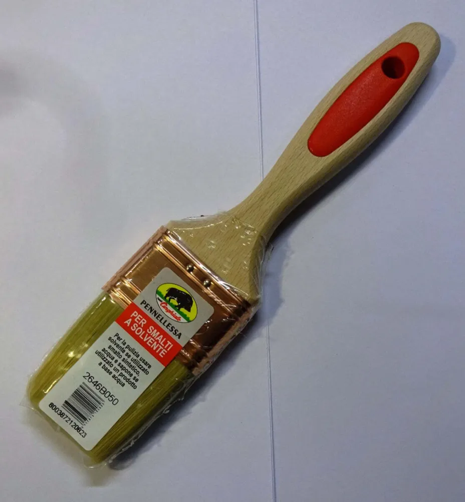 CINGHIALE - PENNELLO PER SMALTI SOLVENTE MANICO LEGNO E GOMMA MIS. 50