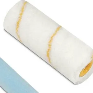 CINGHIALE- RULLOTTO TESSUTO CORDONATO BIANCO RIGATO GIALLO CM 10