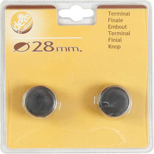 CINTACOR - 2 FINALI MODELLO TAPPO FINITURA NERO 28mm