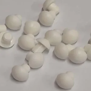CONFEZIONE DA 40 PEZZI - PARACOLPI MORBIDI BOMBATI Ø5MM - PLASTICA COLORE BIANCO