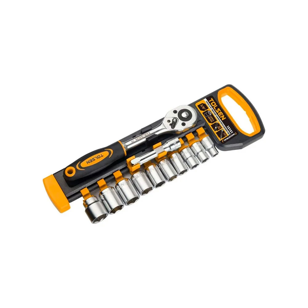 Cricchetto Reversibile Con 10 Bussole 8-19mm