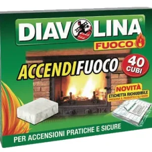 Diavolina accendifuoco 40 cubetti. Prezzo per Pezzo.
