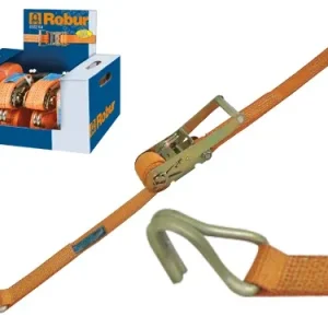 Fasce serraggio cricchetto con ganci uncino Robur 8180K4. Prezzo per Pezzo.