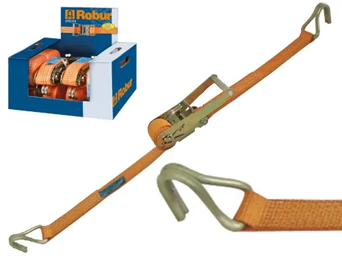 Fasce serraggio cricchetto con ganci uncino Robur 8180K4. Prezzo per Pezzo.