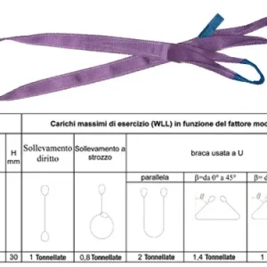 Fasce sollevamento viola Robur 8150 1T. Prezzo per Pezzo.