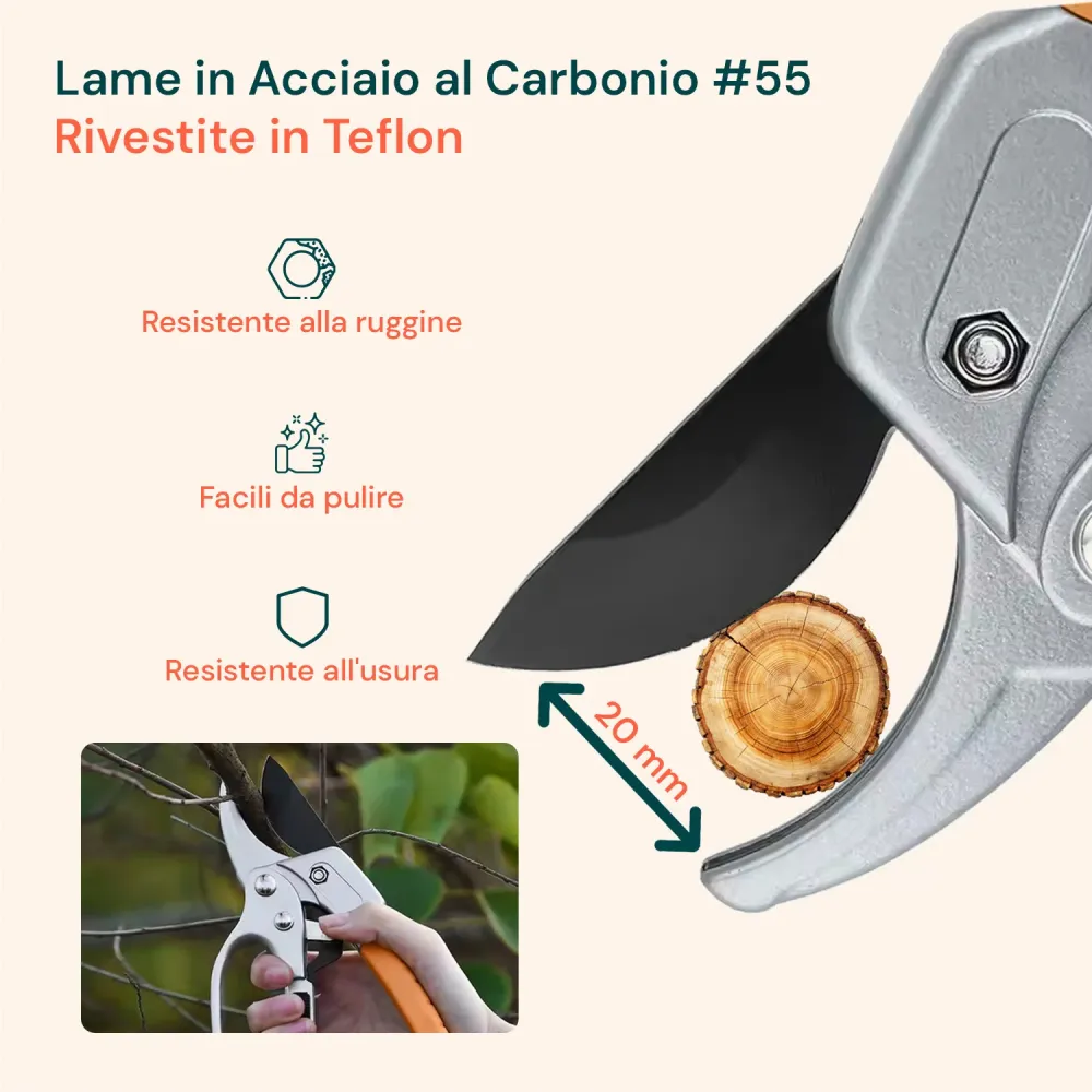 Forbici Da Giardino Con Lame Acciaio Al Carbonio