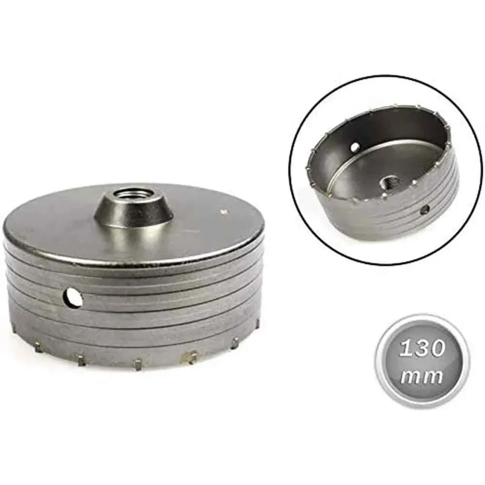 Fresa carotatrice tazza acciaio ø 130 mm ø foro 25 mm per muro