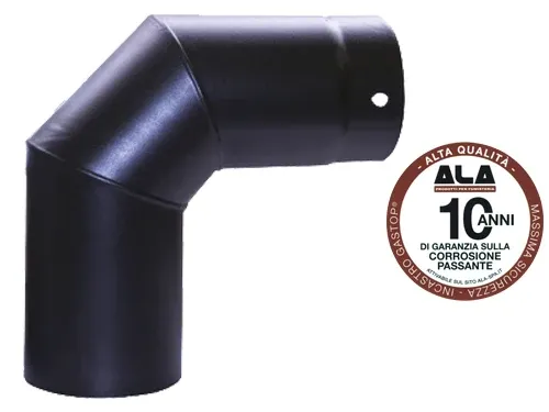 Gomiti chiusi 90° Ala Smalto Top per stufe. Prezzo per Pezzo.