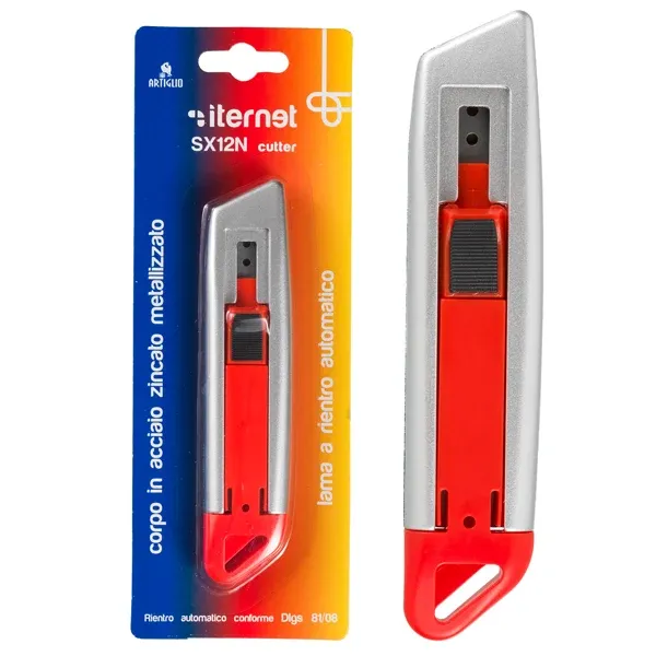 ITERNET - 4301 - Cutter SX 12N - acciaio - lama rientro automatico - Iternet - 103638 - Conf. da 1 Pz.