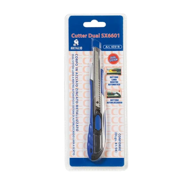 ITERNET - 4321B - Cutter Dual System SX 6601 - larghezza lama 9 mm - Artiglio - 83491 - Conf. da 1 Pz.