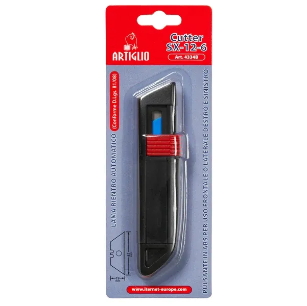 ITERNET - 4334B - Cutter SX 12 6 - lama rientro automatico - Artiglio - 83493 - Conf. da 1 Pz.