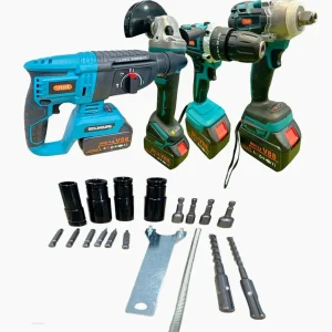 Kit 4in1 tassellatore svita bulloni – trapano flex 2 batterie 88V