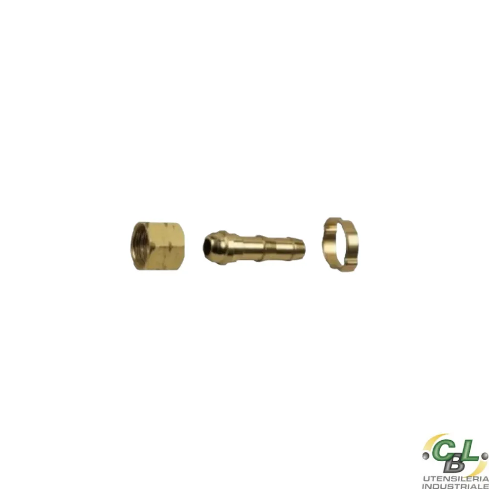 KIT RACCORDI GAS COMBUSTIBILE ANELLO DADO 3/8" SX TUBO D.8-9 mm