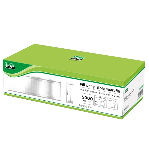 LEBEZ - 5264 - Fili per sparafili Lebez 5260 - 4 cm - trasparente - Lebez - conf. 5000 pezzi - 25878 - Conf. da 1 Pz.