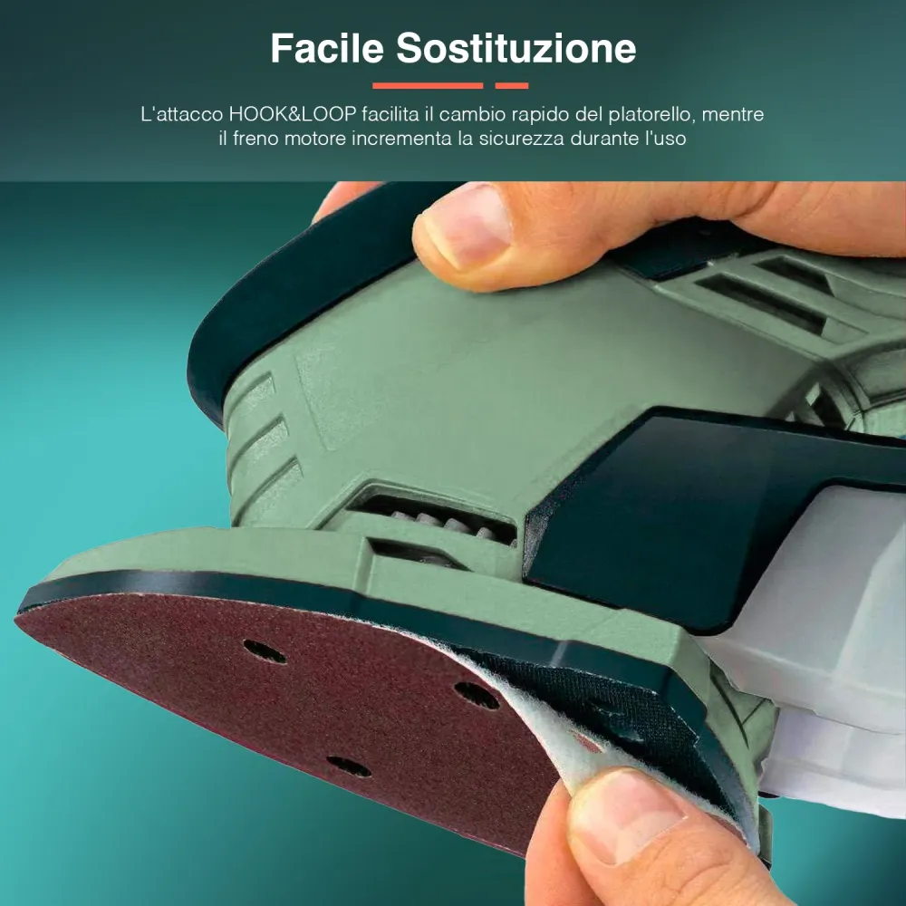 Levigatrice Orbitale Di Precisione Con Sacca Per Scarti 20v - 230hz