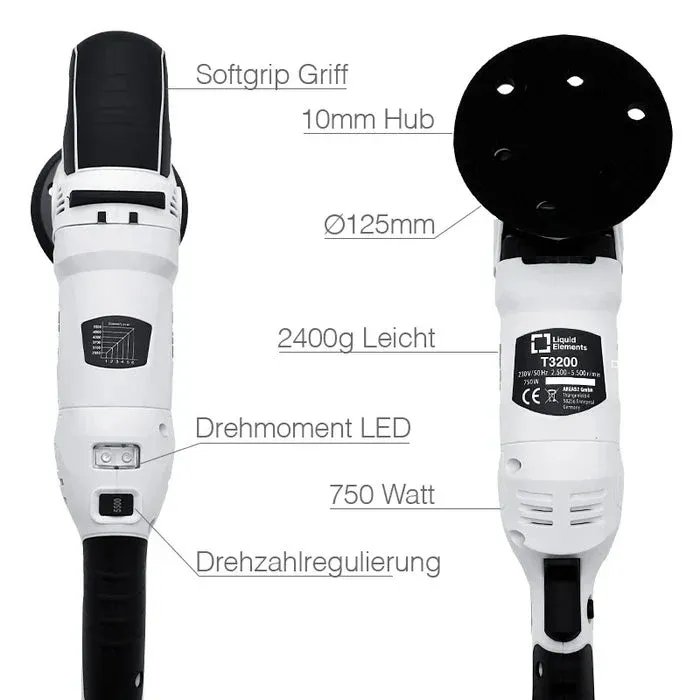 Liquid Elements T3200 V3 Lucidatrice Orbitale 10mm Corsa 750Watt