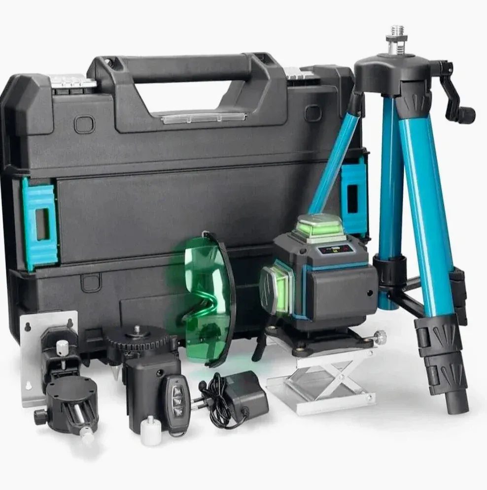Livella laser 16 linee verde – 360° 2 batterie + telecomando