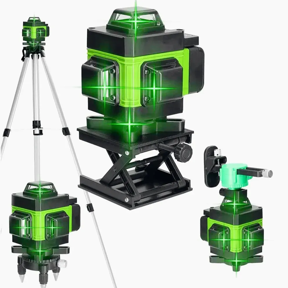 Livella laser 16 linee verde – Cavalletto 2 batterie + telecomando