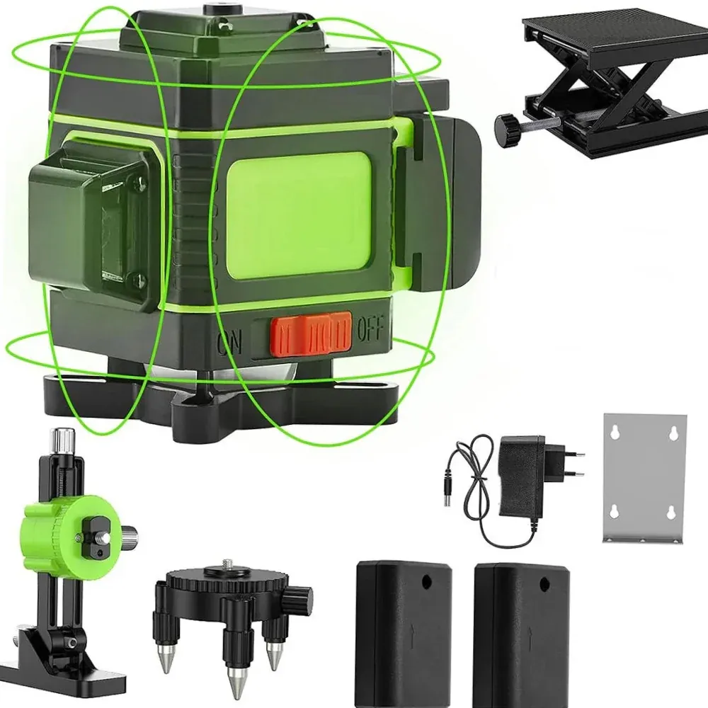 Livella laser 16 linee verde – Cavalletto 2 batterie + telecomando
