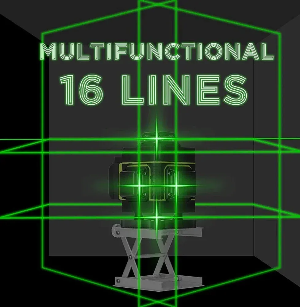 Livella laser 16 linee verde – Cavalletto 2 batterie + telecomando