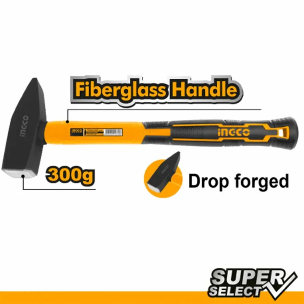 Martello mod. tedesco 300 g. prof. manico Vetroresina Ingco