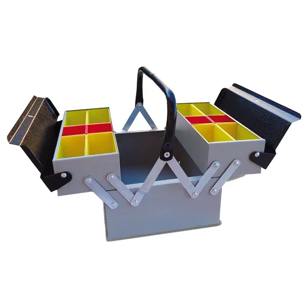 METALPLUS - 7026-3 GRIGIO - Cassetta portautensili - 3 scomparti - metallo - Metalplus - 83516 - Conf. da 1 Pz.
