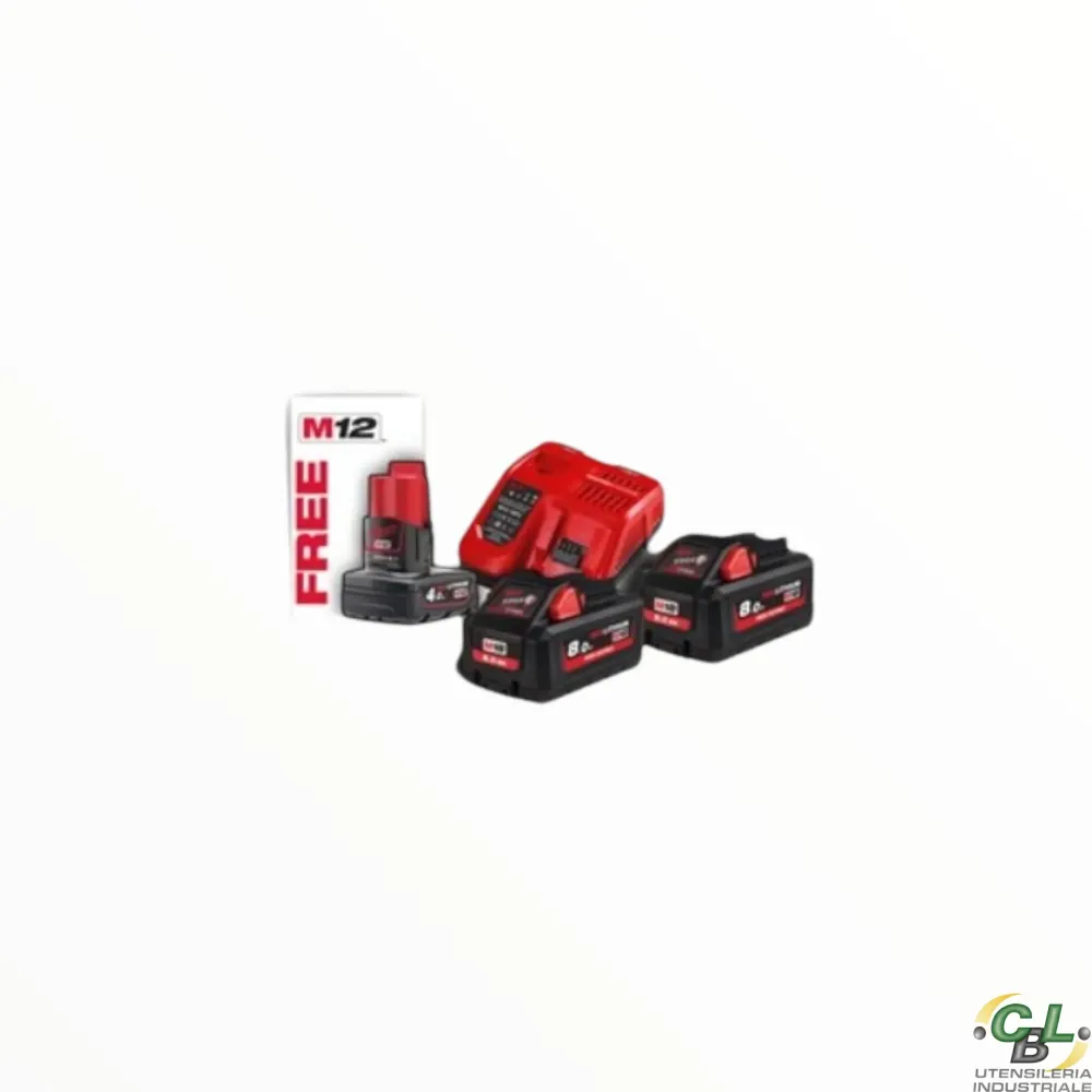 MILWAUKEE ENERGY PACK M18 NHRG-802 KIT BATT. 2 x 18V 8,0 Ah + 1 BAT. 12V 4,0h
