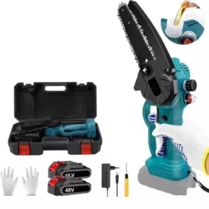 Mini Motosega 6’' Pollici 48V | Doppia Batteria E Oliatore