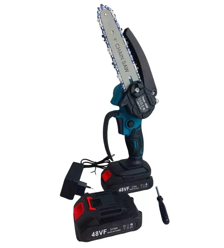 Mini Motosega 6’' Pollici 48V | Doppia Batteria E Oliatore