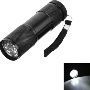 Mini Torcia 9 Led Luce Bianca Minitorcia Tascabile Hoteche