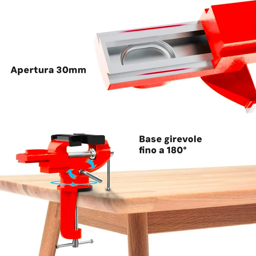 Morsa Da Banco Girevole Acciaio 3cm