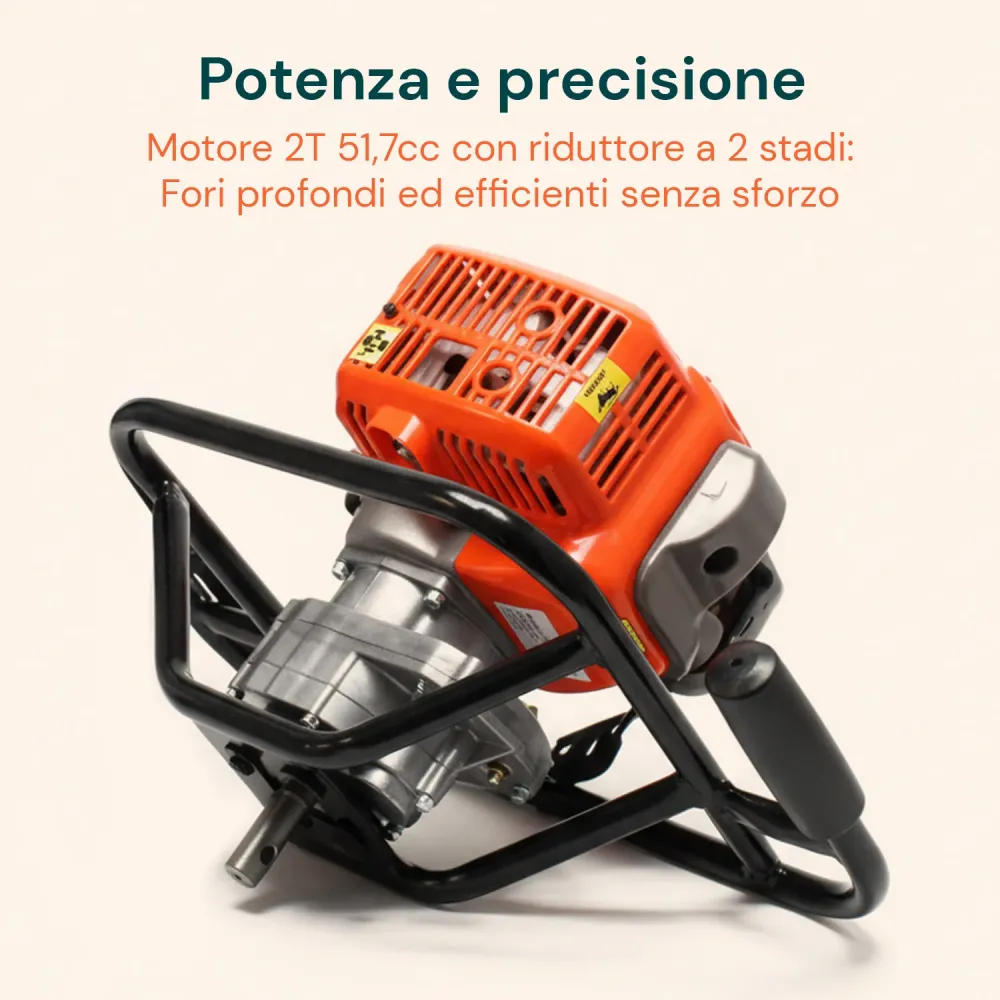 Mototrivella Scoppio 2 Tempi 51.7cc con Motore 1.4KW e 3 punte incluse