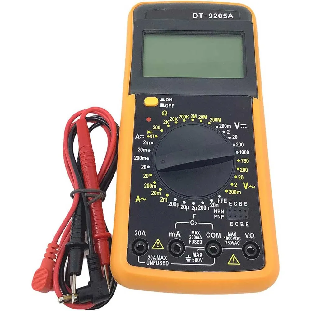 Multimetro digitale tester puntali display LCD misuratore corrente