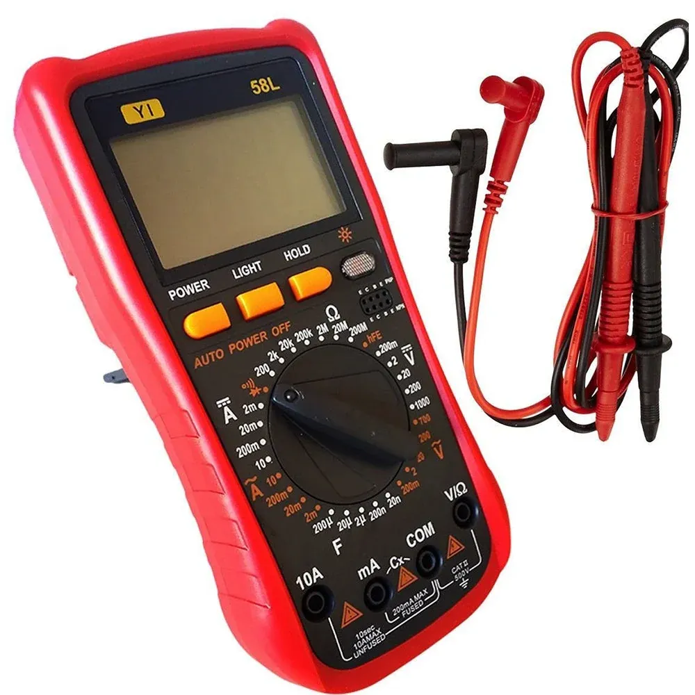 Multimetro digitale tester di tensione con puntali con display LCD
