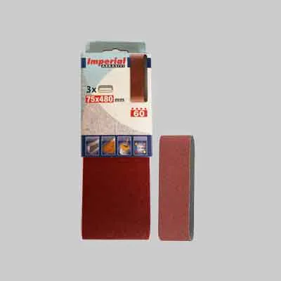 NASTRO ABRASIVO MM 75X480 Grana 80 - 3 pezzi. Prezzo per Confezione.