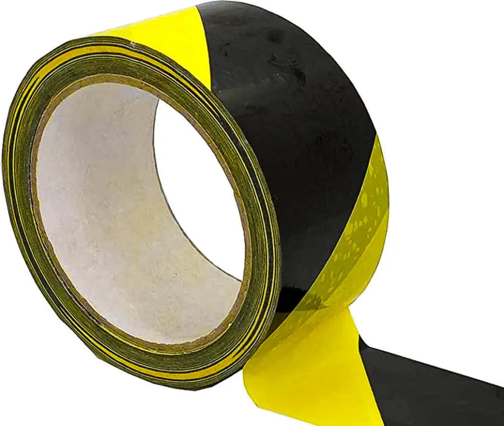 Nastro Adesivo Segnalatico PPL Nero Giallo 50mm X 50mt Ledlux