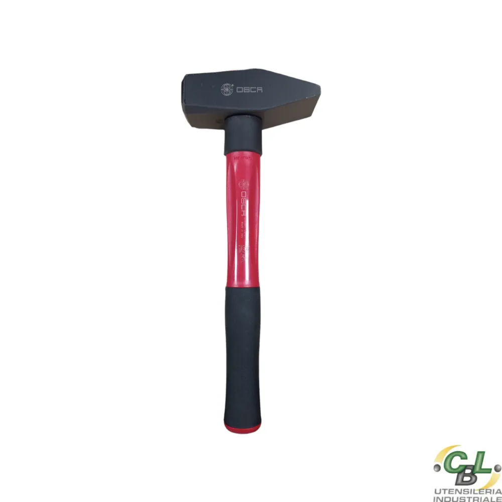 OSCA MARTELLO DA BANCO TIPO TEDESCO CON COLLARE SALVAMANICO DI SICUREZZA ACCIAIO MANICO TRICOMPONENTE NYLON GR.2000