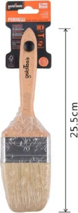 Pennello Piatto 25.5 Cm Con Manico Legno Setole Morbide Pittura Vernice 90207