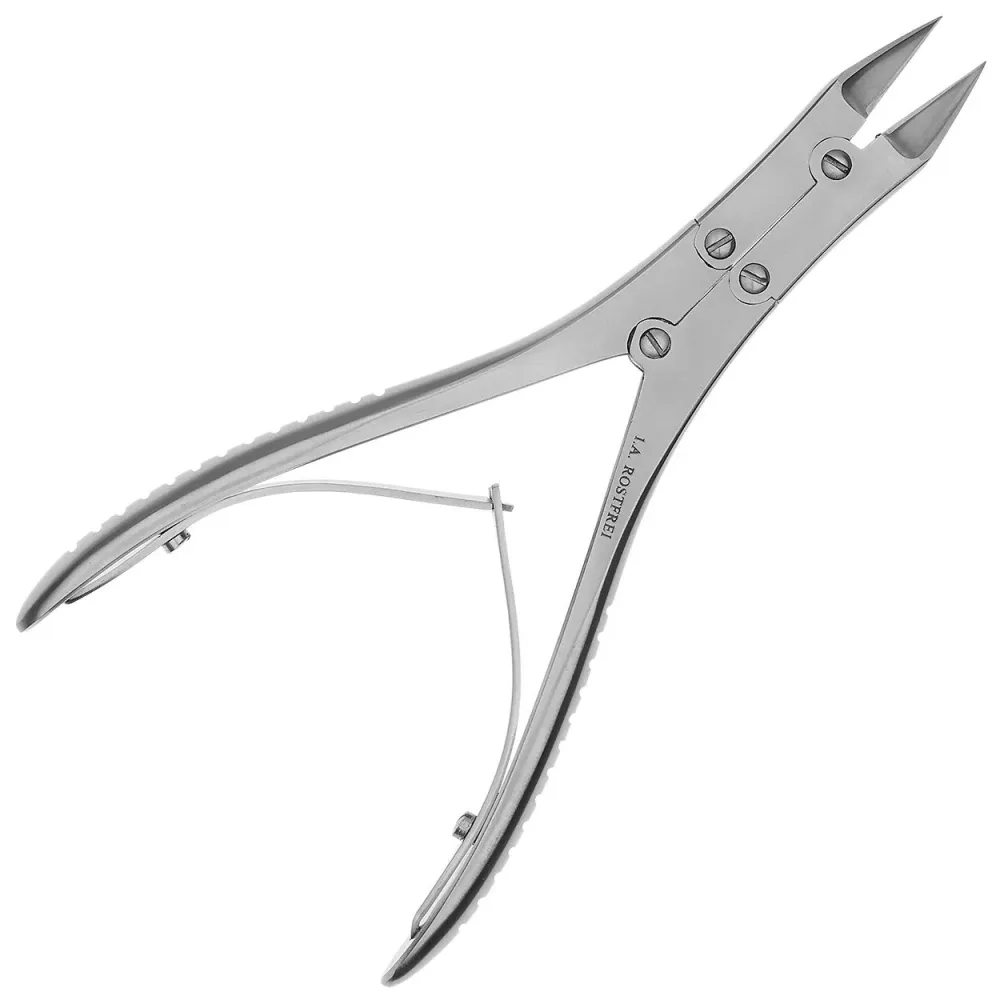 Pinza angolare - lunghezza: 15 cm - doppia articolazione - taglio dritto - acciaio inossidabile