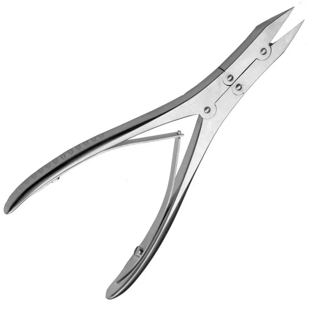 Pinza angolare - lunghezza: 15 cm - doppia articolazione - taglio dritto - acciaio inossidabile