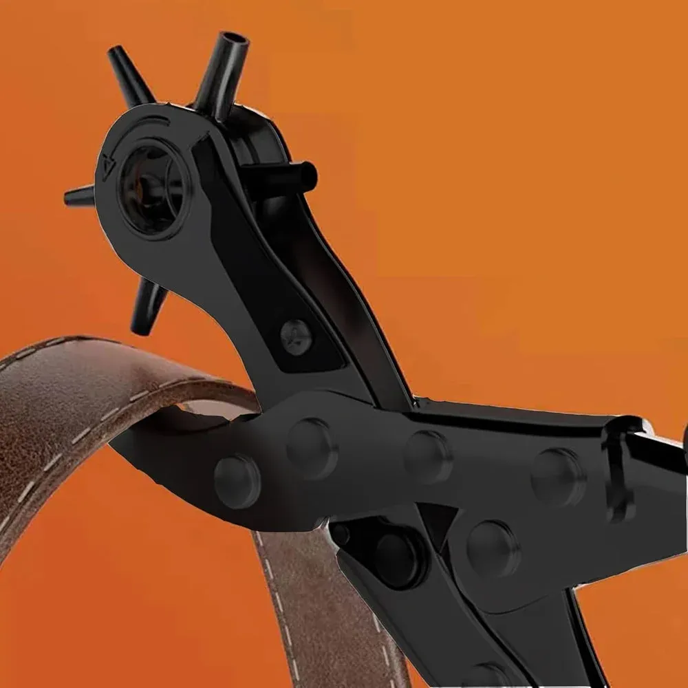Pinza fustella perforatrice con testa girevole – Realizza 6 misure di fori precisi