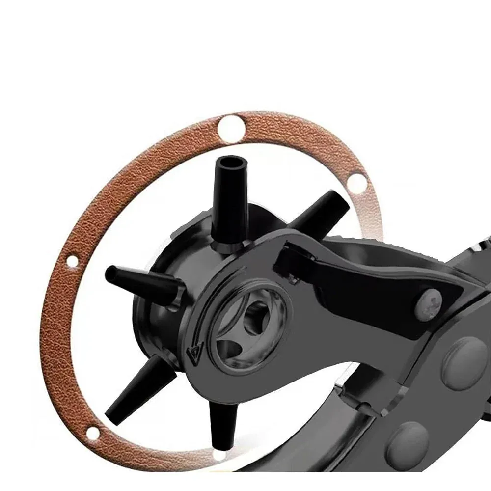 Pinza fustella perforatrice con testa girevole – Realizza 6 misure di fori precisi