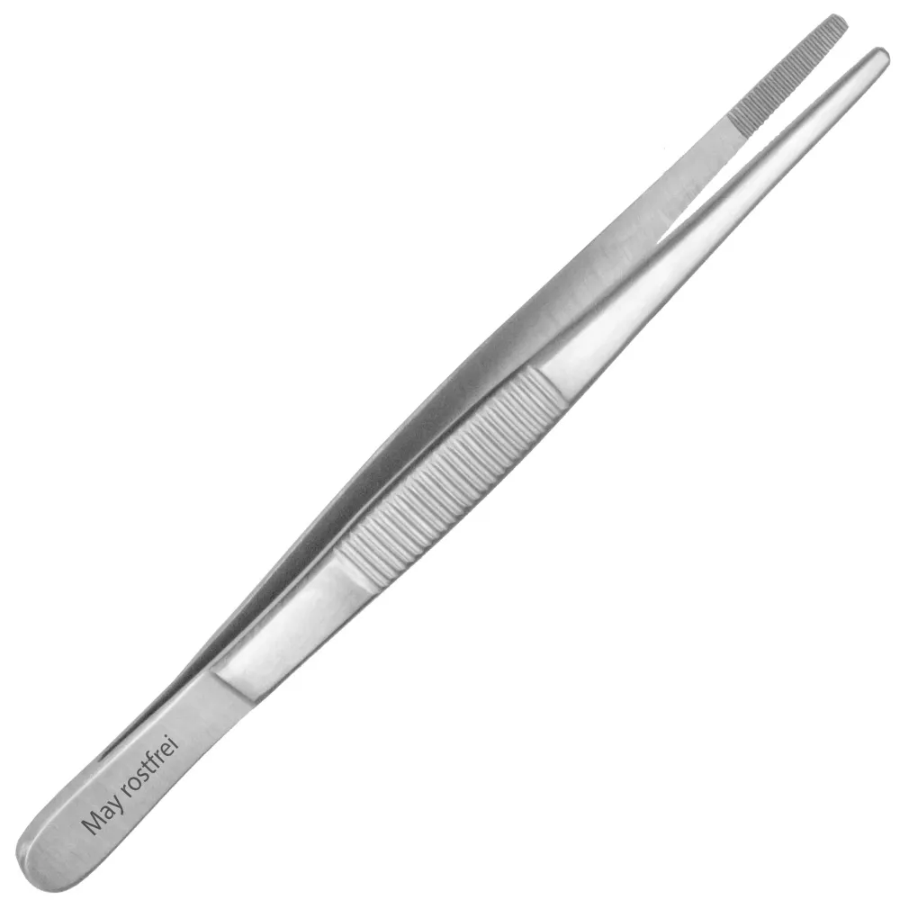 Pinzetta universale 13 cm - pinzetta per la casa - dritta - punta tonda - scanalata internamente - acciaio inossidabile
