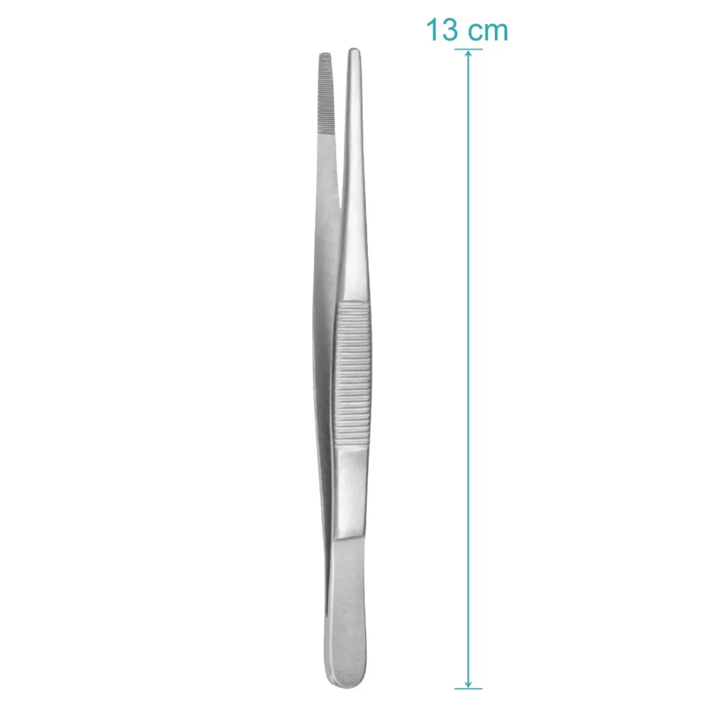 Pinzetta universale 13 cm - pinzetta per la casa - dritta - punta tonda - scanalata internamente - acciaio inossidabile