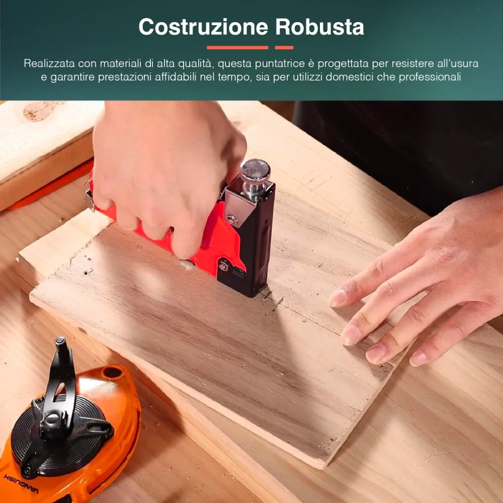 Puntatrice Chiodatrice Manuale 3in1 Con 600 Punti 8-12cm