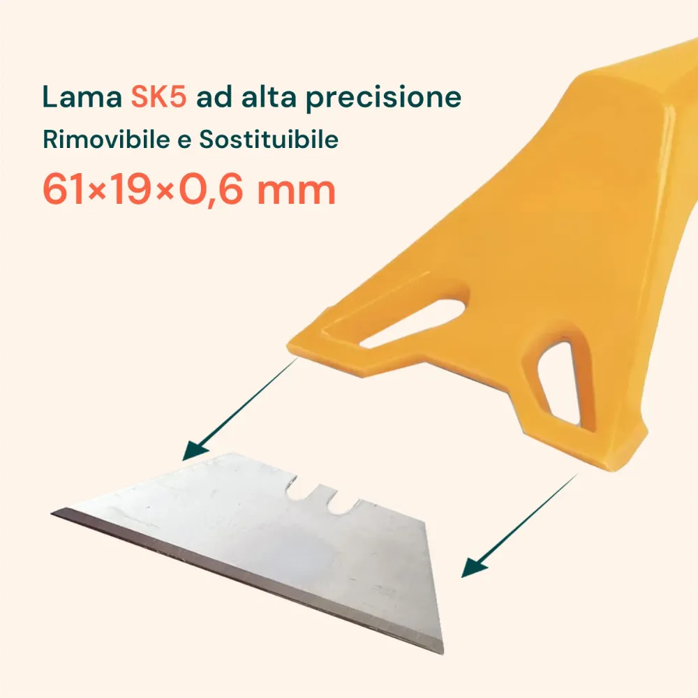 Raschietto per Vetri Abs con Lama Sk5 61x19mm e Custodia Protettiva