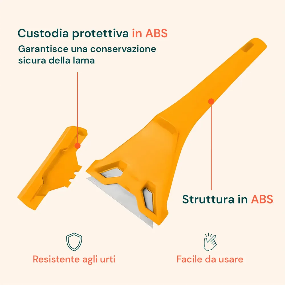 Raschietto per Vetri Abs con Lama Sk5 61x19mm e Custodia Protettiva