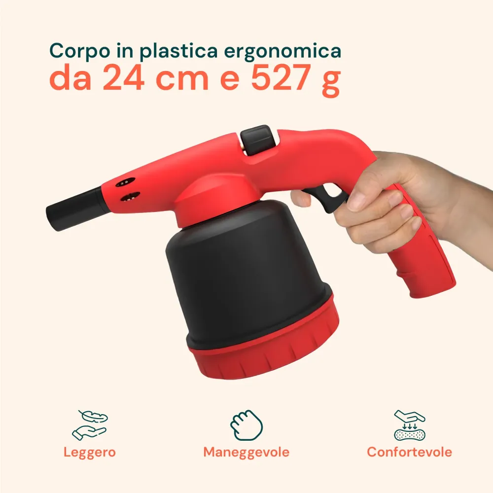 Saldatore Gas Hellfire Con Piezo E 2 Cartucce Da 190g Incluse